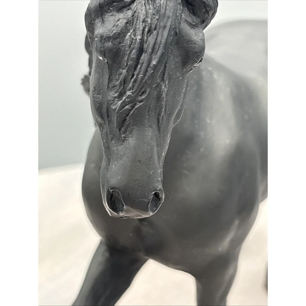Friesian Stallion, Model #485, 1992-1995 Breyer Reeves Matte Black USA VTG